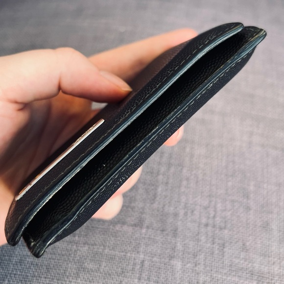 Cartier Caviar Skin Santos Card Case Leather Wallet - Picture 5 of 6